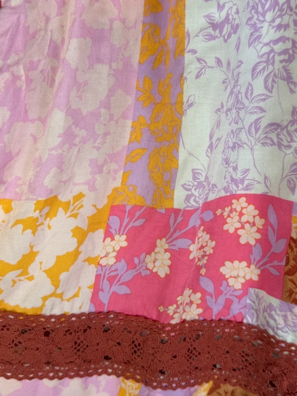 Bra N Things Floral Patchwork Lounge Relaxed Fit Shorts Pajama Boho Size 14
